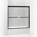 KOHLER 709062-D3-ABZ Gradient Sliding Bath Door 58-1/16" H X 59-5/8" W, With 1/4" Thick Frosted Glass in Anodized Dark Bronze