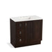 KOHLER K-99533-TKL-1WB Poplin 36" bathroom vanity cabinet with toe kick, 1 door and 3 drawers on left