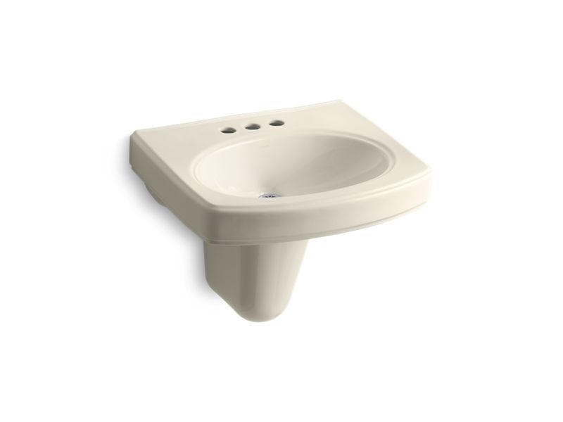 KOHLER 2035-4 Pinoir Wall-mount bathroom sink with 4" centerset faucet holes