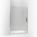 KOHLER 707546-D3-SHP Revel Pivot Shower Door, 74"H X 39-1/8 - 44"W, With 5/16" Thick Frosted Glass in Bright Polished Silver