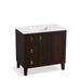 KOHLER K-99533-LGL-1WB Poplin 36" bathroom vanity cabinet with legs, 1 door and 3 drawers on left