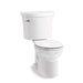 KOHLER 25097-T-0 Kingston Two-Piece Round-Front 1.28 Gpf Toilet With Tank Cover Locks in White