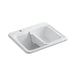 KOHLER K-6657-1 River Falls 25" x 22' x 14-15/16" top-mount utility sink with single faucet hole on deck on left side