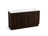 KOHLER K-99524-TK-1WB Damask 60" bathroom vanity cabinet with toe kick, 2 doors and 3 drawers