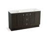 KOHLER K-99537-TK-1WC Poplin 60" bathroom vanity cabinet with toe kick, 2 doors and 3 drawers