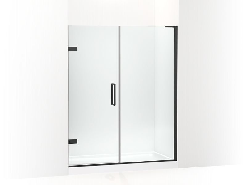 KOHLER 27618-10L-BL Composed 58"–58-3/4" W X 71-1/2" H Frameless Pivot Shower Door With 3/8" Crystal Clear Glass And Back-To-Back Vertical Door Pulls in Matte Black