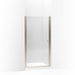 KOHLER 702410-L-ABV Fluence Pivot Shower Door, 65-1/2" H X 35 - 36-1/2" W, With 1/4" Thick Crystal Clear Glass in Anodized Brushed Bronze