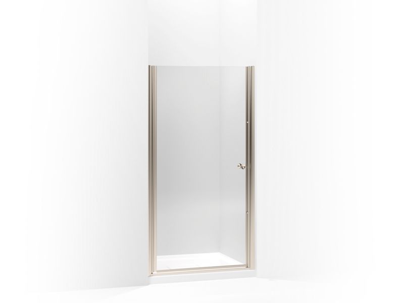 KOHLER 702410-L-ABV Fluence Pivot Shower Door, 65-1/2" H X 35 - 36-1/2" W, With 1/4" Thick Crystal Clear Glass in Anodized Brushed Bronze