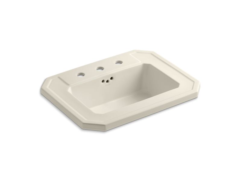 KOHLER K-2325-8-47 Kathryn Drop-in bathroom sink with 8" widespread faucet holes