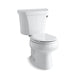 KOHLER 3997-RZ-0 Wellworth Two-Piece Round-Front 1.28 Gpf Toilet With Right-Hand Trip Lever, Tank Cover Locks, And Insulated Tank in White