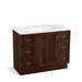 KOHLER K-99563-TK-1WB Damask 42" bathroom vanity cabinet with toe kick, 1 door and 6 drawers