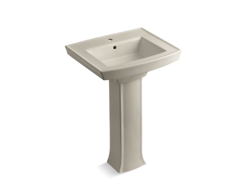 KOHLER 2359-1 Archer Pedestal bathroom sink with single faucet hole