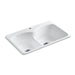 KOHLER K-6626-1 Langlade 33" x 22" x 9-5/8" top-mount Smart Divide double-equal kitchen sink with single faucet hole