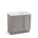 KOHLER K-99533-TKL-1WT Poplin 36" bathroom vanity cabinet with toe kick, 1 door and 3 drawers on left