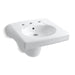 KOHLER 1999-8 Brenham Wall-mount or concealed carrier arm mount commercial bathroom sink with widespread faucet holes and shroud