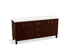 KOHLER K-99512-LG-1WG Jacquard 72" bathroom vanity cabinet with furniture legs, 4 doors and 3 drawers