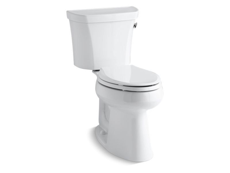 KOHLER 3889-TR-0 Highline Comfort Height Two-Piece Elongated 1.28 Gpf Chair Height Toilet With Right-Hand Trip Lever, Tank Cover Locks And 10" Rough-In in White