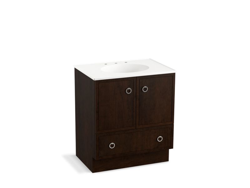 KOHLER K-99503-TK-1WB Jacquard 30" bathroom vanity cabinet with toe kick, 2 doors and 1 drawer