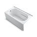 KOHLER K-1357-GLAW-0 Devonshire 60" x 32" alcove BubbleMassage(TM) Air Bath with Bask heated surface, integral apron, integral flange and left-hand drain