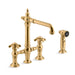 KOHLER K-76519-3M Artifacts deck-mount bridge kitchen sink faucet with prong handles and sidespray