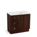 KOHLER K-99533-TKL-1WG Poplin 36" bathroom vanity cabinet with toe kick, 1 door and 3 drawers on left
