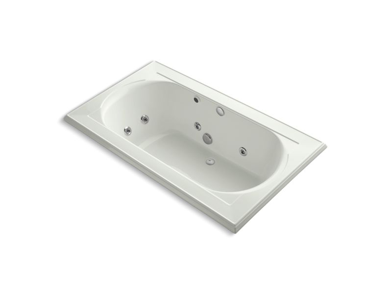 KOHLER K-1418-HN-NY Memoirs 72" x 42" drop-in whirlpool with reversible drain, heater and custom pump location without jet trim