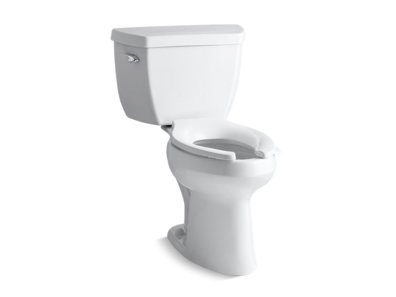 KOHLER 3493-SS-0 Highline Classic Comfort Height Two-Piece Antimicrobial Toilet With Concealed Trapway in White