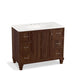 KOHLER K-99563-LG-1WE Damask 42" bathroom vanity cabinet with furniture legs, 1 door and 6 drawers