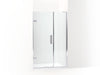 KOHLER 27606-10L-SHP Composed 46–46-3/4" W X 71-1/2" H Frameless Pivot Shower Door With 3/8" Crystal Clear Glass And Back-To-Back Vertical Door Pulls in Bright Polished Silver