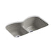 KOHLER K-6626-6U Langlade 33" x 22" x 9-5/8" Smart Divide undermount double-equal kitchen sink with 6 oversize faucet holes