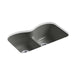 KOHLER K-6626-6U Langlade 33" x 22" x 9-5/8" Smart Divide undermount double-equal kitchen sink with 6 oversize faucet holes