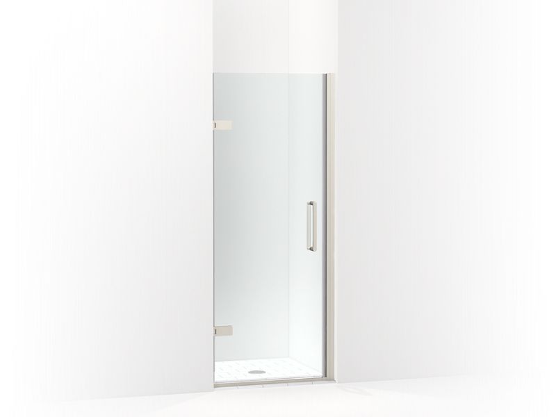 KOHLER 27582-10L-BNK Composed 29-5/8"–30-3/8" W X 71-1/2" H Frameless Pivot Shower Door With 3/8" Crystal Clear Glass And Back-To-Back Vertical Door Pulls in Anodized Brushed Nickel