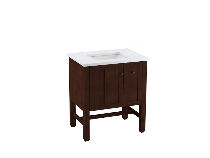 KOHLER K-CM5289-BD1 Tresham 30" bathroom vanity cabinet with sink and quartz top