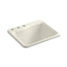 KOHLER K-6657-3 River Falls 25" x 22' x 14-15/16" top-mount utility sink with 3 faucet holes on deck on left side