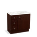 KOHLER K-99507-TKL-1WG Jacquard 36" bathroom vanity cabinet with toe kick, 1 door and 3 drawers on left