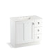 KOHLER K-99533-TKR-1WA Poplin 36" bathroom vanity cabinet with toe kick, 1 door and 3 drawers on right