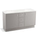 KOHLER K-99511-TK-1WT Jacquard 60" bathroom vanity cabinet with toe kick, 2 doors and 3 drawers