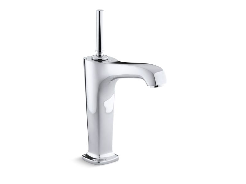 KOHLER 16231-4-CP Margaux Tall Single-Hole Bathroom Sink Faucet With 6-3/8" Spout And Lever Handle in Polished Chrome