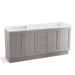 KOHLER K-99538-TKSD-1WT Poplin 72" bathroom vanity cabinet with toe kick, 4 doors and 3 drawers, split top drawer