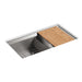 KOHLER 3159-NA Poise 33" X 18" X 9-1/2" Undermount Double-Equal Bowl Kitchen Sink, Includes Cutting Board And Rack