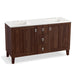 KOHLER K-99537-LGSD-1WE Poplin 60" bathroom vanity cabinet with legs, 2 doors and 3 drawers, split top drawer