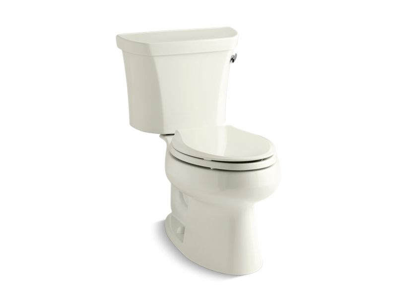 KOHLER 3998-RA-96 Wellworth Two-Piece Elongated 1.28 Gpf Toilet With Right-Hand Trip Lever in Biscuit