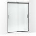 KOHLER K-706013-L Levity Sliding shower door, 82" H x 56-5/8 - 59-5/8" W, with 3/8" thick Crystal Clear glass