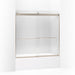KOHLER K-706005-L Levity Sliding bath door, 59-3/4" H x 54 - 57" W, with 1/4" thick Crystal Clear glass