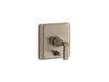 KOHLER T98757-4B-BV Pinstripe Rite-Temp(R) Pressure-Balancing Valve Trim With Diverter And Grooved Lever Handle, Valve Not Included in Vibrant Brushed Bronze