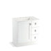 KOHLER K-99530-TKR-1WA Poplin 30" bathroom vanity cabinet with toe kick, 1 door and 3 drawers on right