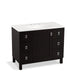 KOHLER K-99562-LG-1WU Poplin 42" bathroom vanity cabinet with legs, 1 door and 6 drawers