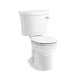 KOHLER 25097-SSTR-0 Kingston Two-Piece Round-Front 1.28 Gpf Toilet With Right-Hand Trip Lever, Tank Cover Locks And Antimicrobial Finish in White