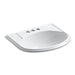 KOHLER K-2279-4-0 Devonshire Drop-in bathroom sink with 4" centerset faucet holes