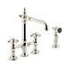 KOHLER K-76519-3M Artifacts deck-mount bridge kitchen sink faucet with prong handles and sidespray